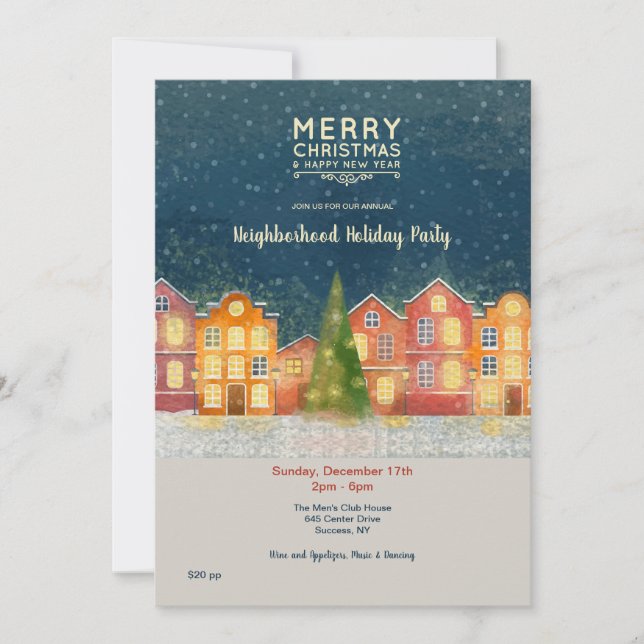 Invitation à la fête de Noël (Devant)