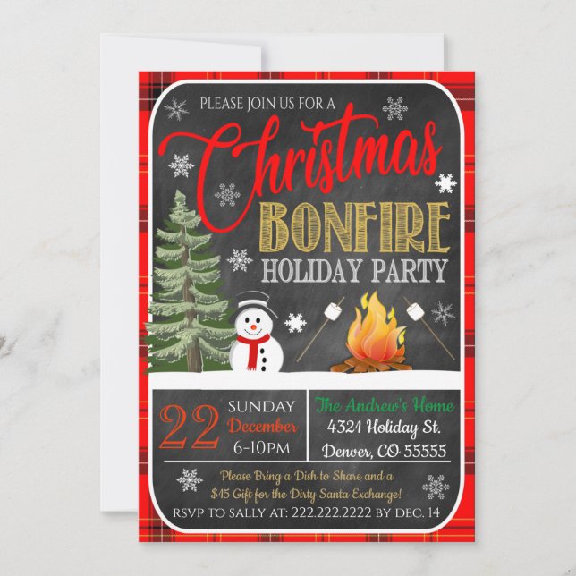 Invitation à la fête de Noël (Devant)