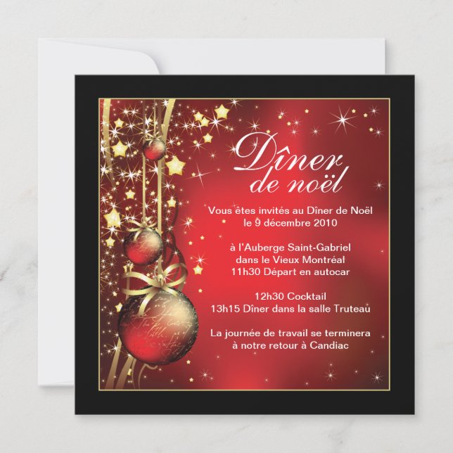 Invitation à la fête de Noël (Devant)