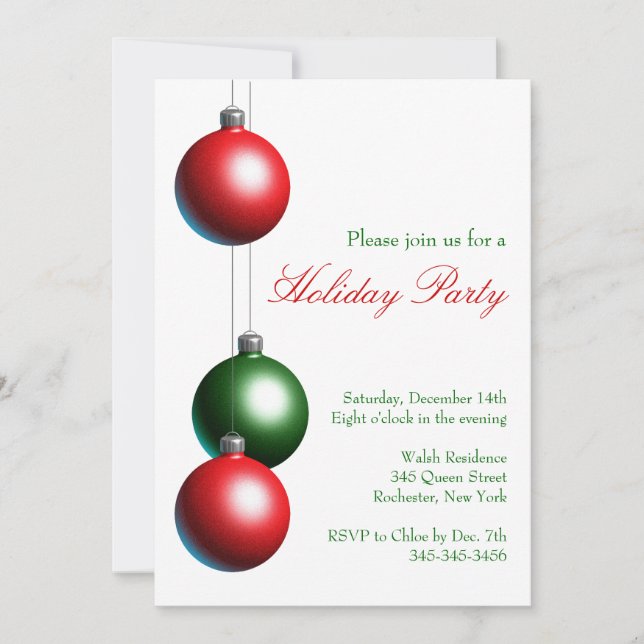 Invitation à la fête de Noël (Devant)