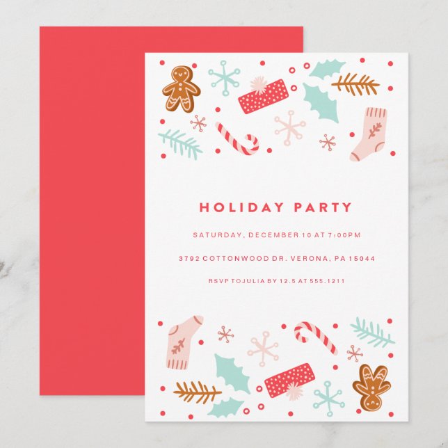 Invitation à la fête de Noël (Devant / Derrière)