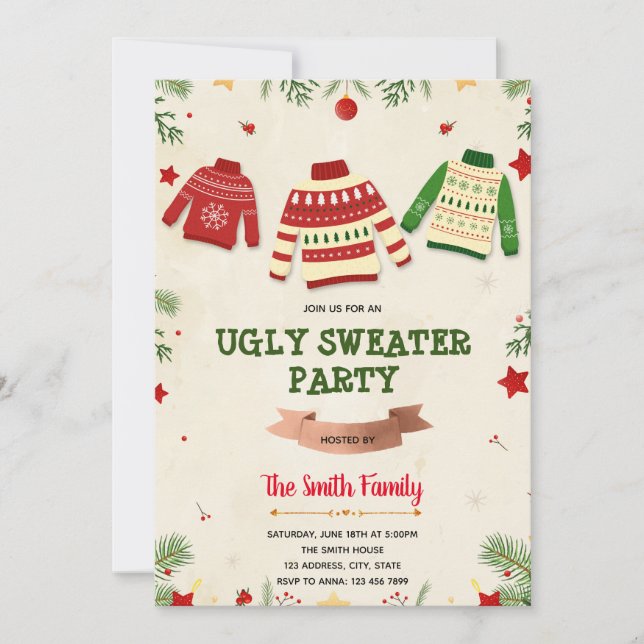 Invitation à la fête de Noël (Devant)