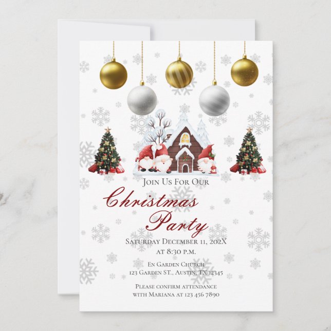 Invitation à la fête de Noël (Devant)