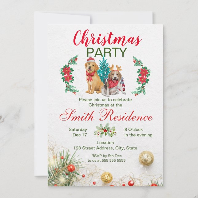 Invitation à la fête de Noël (Devant)