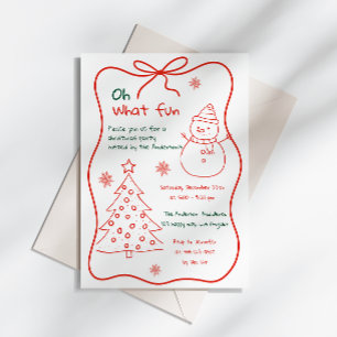 Invitation à la fête de Noël à main amusante - bon