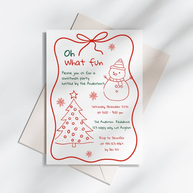 Invitation à la fête de Noël à main amusante - bon (Créateur téléchargé)