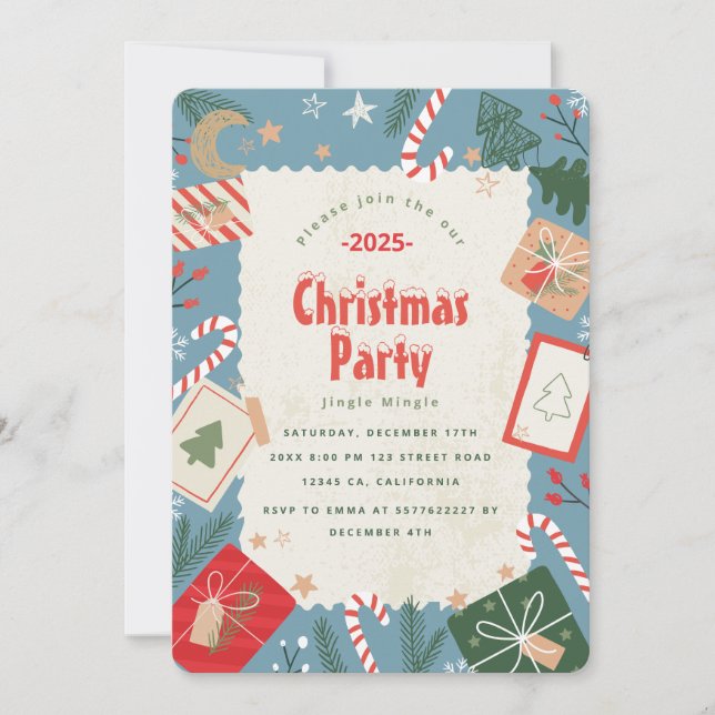Invitation à la fête de Noël artisanale (Devant)