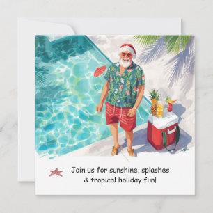 Invitation à la fête de Noël au pool Santa