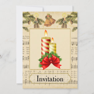 Invitation à la fête de Noël aux bougies