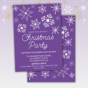 Invitation à la fête de Noël aux flocons de neige