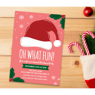 Invitation à la fête de Noël avec chapeau de Père 