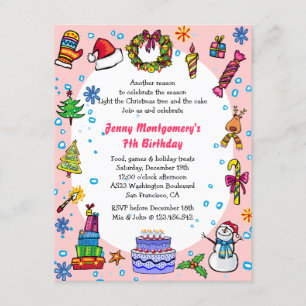 Invitation à la fête de Noël Baby Pink