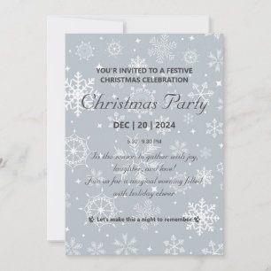 Invitation à la fête de Noël classique du flocon d