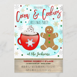 Invitation à la fête de Noël Cocoa and Cookies
