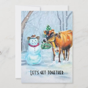 Invitation à la fête de Noël de Cowboy Snowman