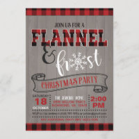 Invitation à la fête de Noël de Flannel et Frost