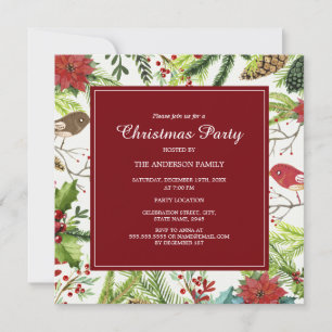 Invitation à la fête de Noël de la forêt festive