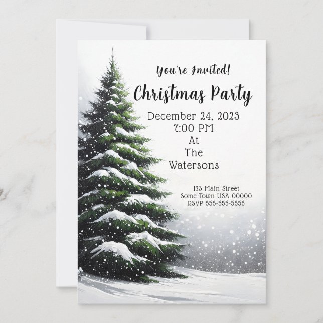 Invitation à la fête de Noël de l'arbre à feuillag (Devant)