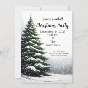 Invitation à la fête de Noël de l'arbre à feuillag