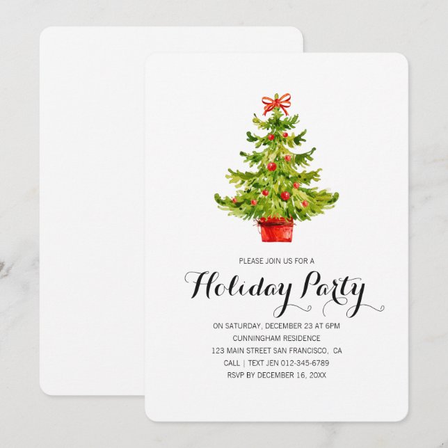 Invitation à la fête de Noël de l'arbre de Noël de (Devant / Derrière)