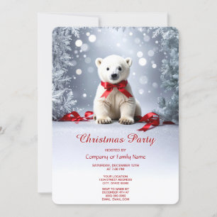 Invitation à la fête de Noël de l'ours polaire