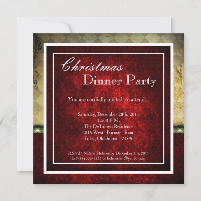 Invitation à la fête de Noël de Noël de Noël (Devant)