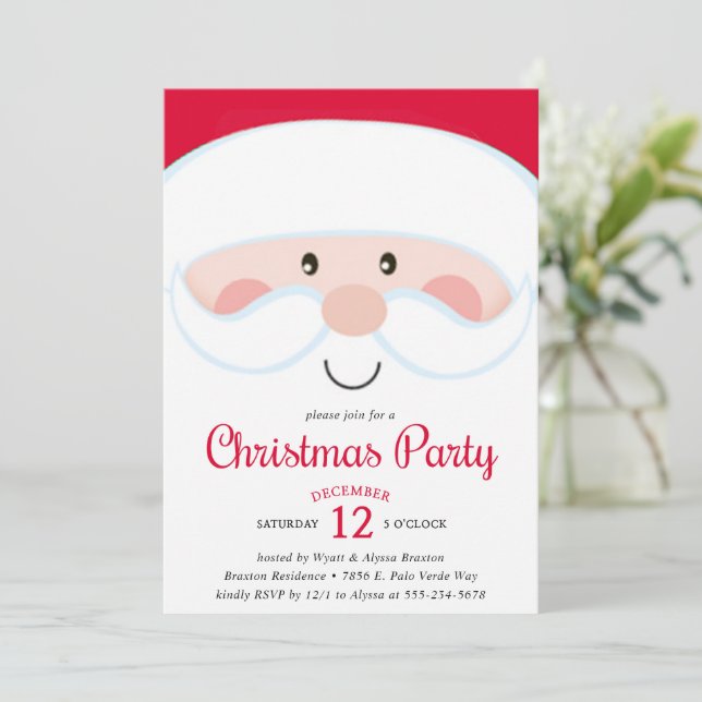 Invitation à la fête de Noël de père Noël (Debout devant)