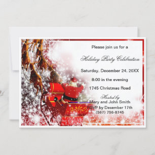 Invitation à la fête de Noël de Père Noël Sleigh