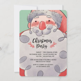 Invitation à la fête de Noël de Père Noël Watercol