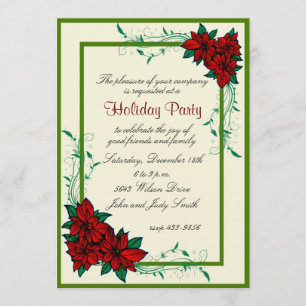 Invitation à la fête de Noël de Poinsettia