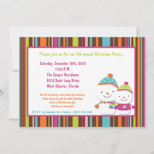 Invitation à la fête de Noël de Snowman