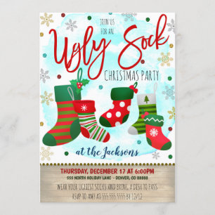 Invitation à la fête de Noël de Sock