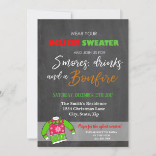 Invitation à la Fête de Noël de Tacky Ugly Sweater