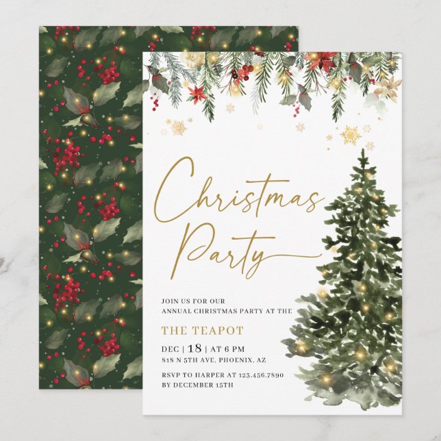 Invitation à la fête de Noël des arbres (Devant / Derrière)