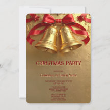 Invitation à la fête de Noël des cloches dorées