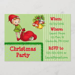Invitation à la fête de Noël des Elfes rouges et v