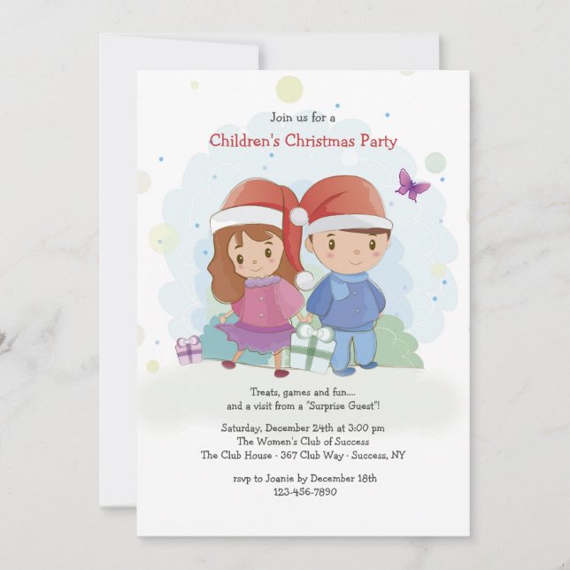 Invitation à la fête de Noël des enfants (Devant)