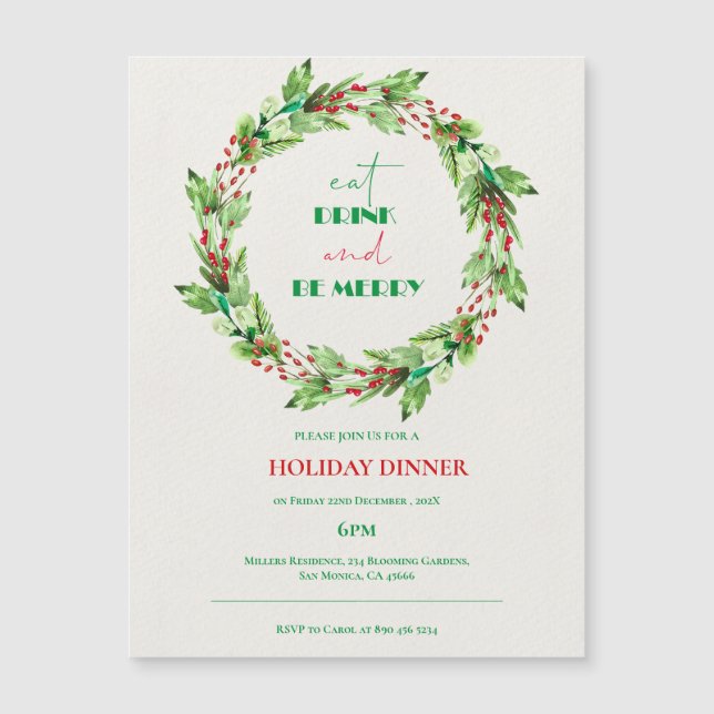 Invitation à la fête de Noël des Feuilles verts (Devant)