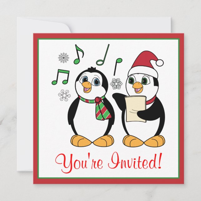 Invitation à la fête de Noël des pingouins (Devant)