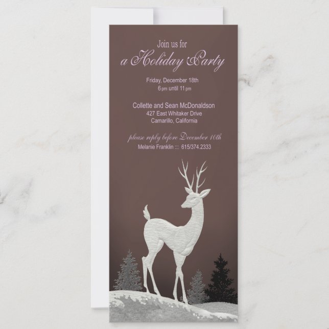Invitation à la fête de Noël d'hiver (prune) (Devant)