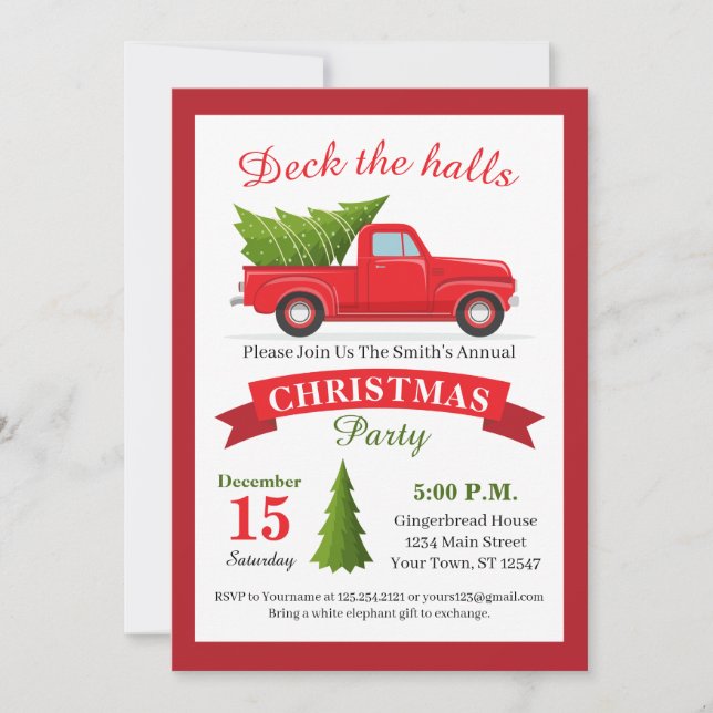 Invitation à la fête de Noël du Camion Rouge (Devant)