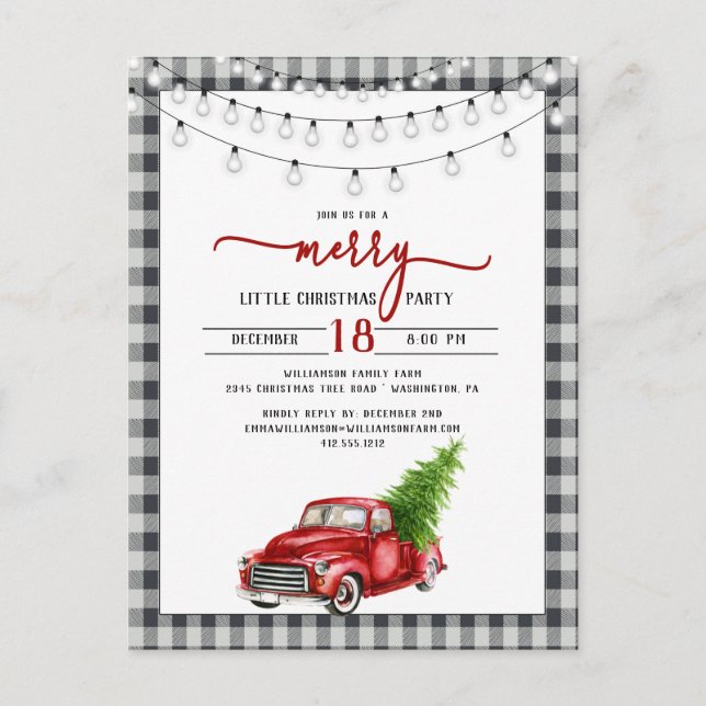 Invitation à la fête de Noël du Camion Rouge vinta (Devant)