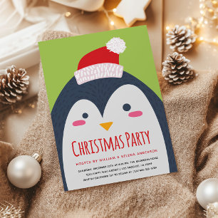Invitation à la fête de Noël du mignon Penguin