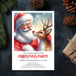 Invitation à la fête de Noël du Père Noël Rudolph