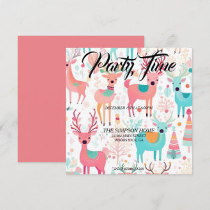 Invitation à la fête de Noël du renne lunaire
