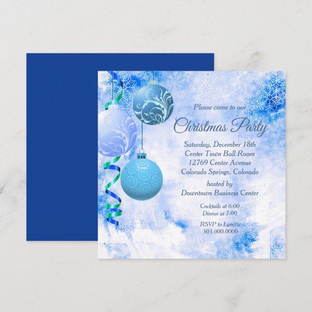 Invitation à la fête de Noël élégante (Devant / Derrière)