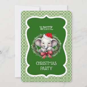 Invitation à la fête de Noël éléphant blanc