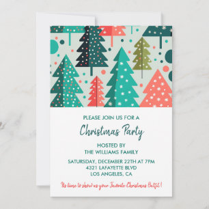 Invitation à la fête de Noël Forêt enneigée