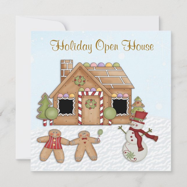 Invitation à la fête de Noël Gingerbread (Devant)