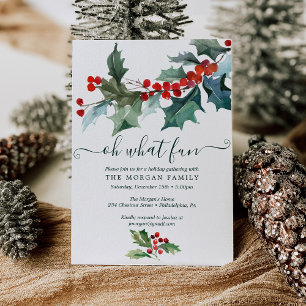 Invitation à la fête de Noël Holiday Holly